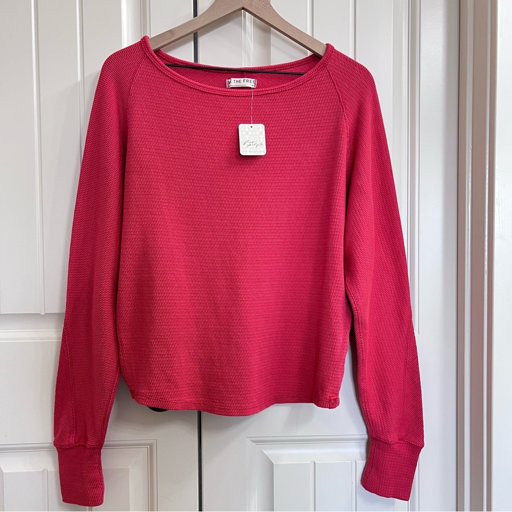 Free People We The Free Jess Long Sleeve in Red, Size S, NWT - Picture 2 of 8